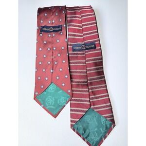 Vintage Tommy Hilfiger 100% Silk Tie‎ Lot of 2 Red Striped & Geometric Italy